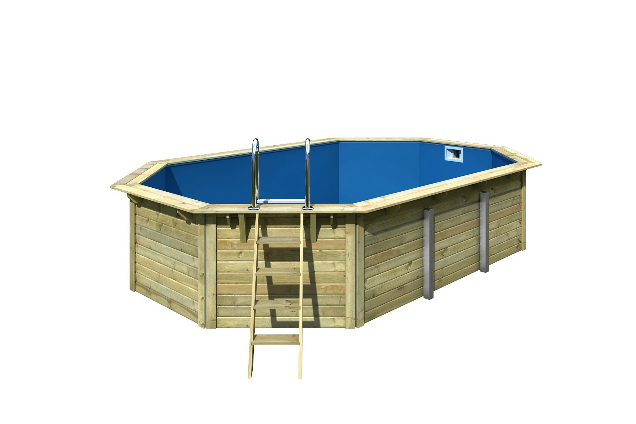Karibu Pool Modell X4 610 x 400 cm - kesseldruckimprägniert mit Metallecken