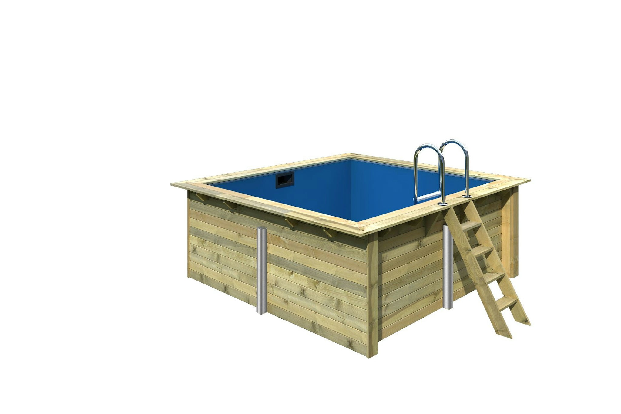 Karibu Rechteck Pool Gr. 1 - 350 x 320 cm - kesseldruckimprägniert Sparset mit Filteranlage