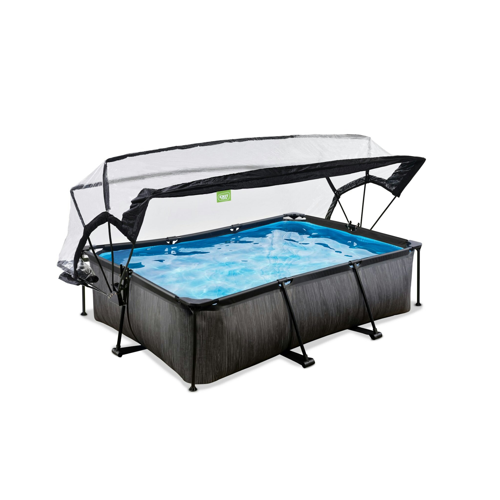 exit-black-wood-pool-220x150x65cm-mit-filterpumpe-und-abdeckung-schwarz - Klimacare24