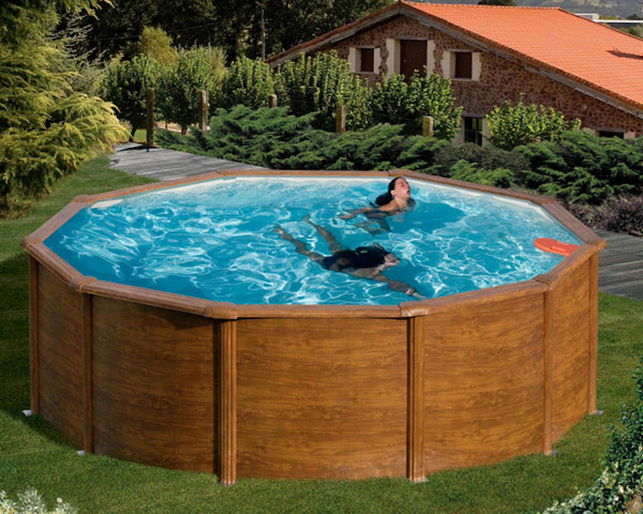 myPOOL Swimming Pool Poolset Feeling Holzoptik - Rundform mit Stahlwandbecken - Klimacare24 myPOOL Swimming Pool Poolset Feeling Holzoptik - Rundform mit Stahlwandbecken