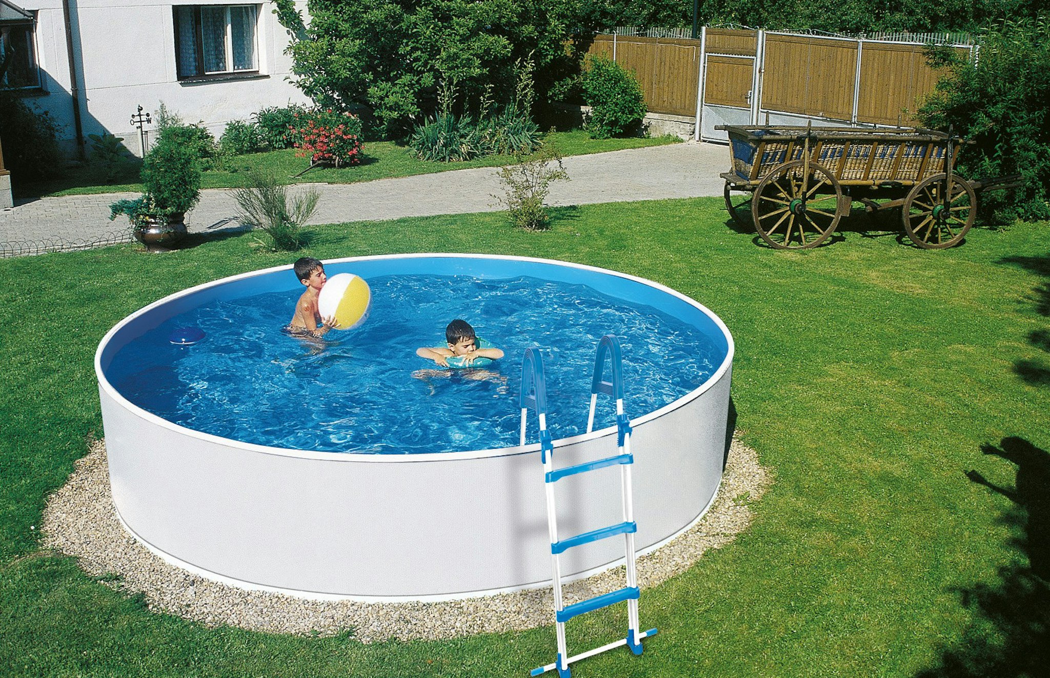 myPOOL Swimming Pool Poolset Splash mit Sandfilteranlage - weiß